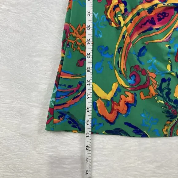 Lauren Ralph Lauren Dress Womens 4 Paisley Ruched Colorful Maxilmalism Beach - Picture 7 of 9